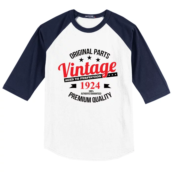 Original Parts Vintage 1924 100th Birthday Baseball Sleeve Shirt