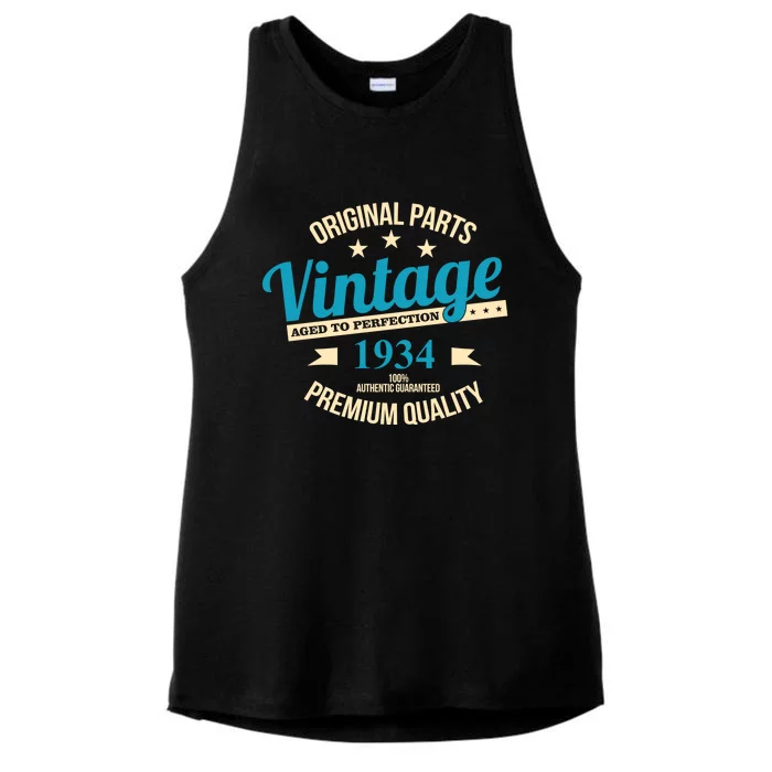 Original Parts Vintage 1934 90th Birthday Ladies Tri-Blend Wicking Tank