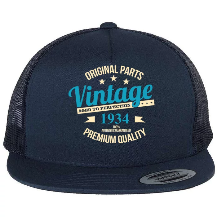 Original Parts Vintage 1934 90th Birthday Flat Bill Trucker Hat