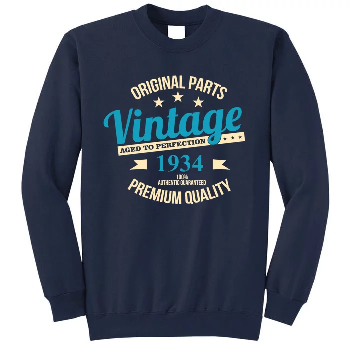 Original Parts Vintage 1934 90th Birthday Tall Sweatshirt