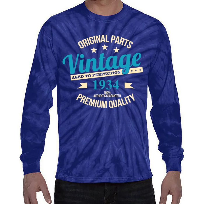 Original Parts Vintage 1934 90th Birthday Tie-Dye Long Sleeve Shirt