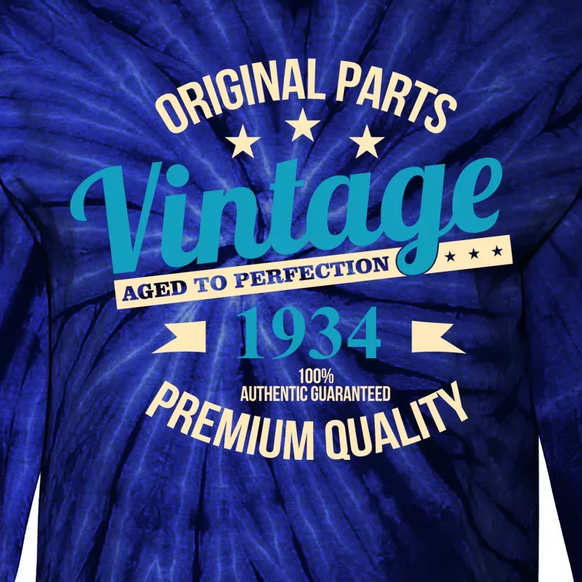 Original Parts Vintage 1934 90th Birthday Tie-Dye Long Sleeve Shirt