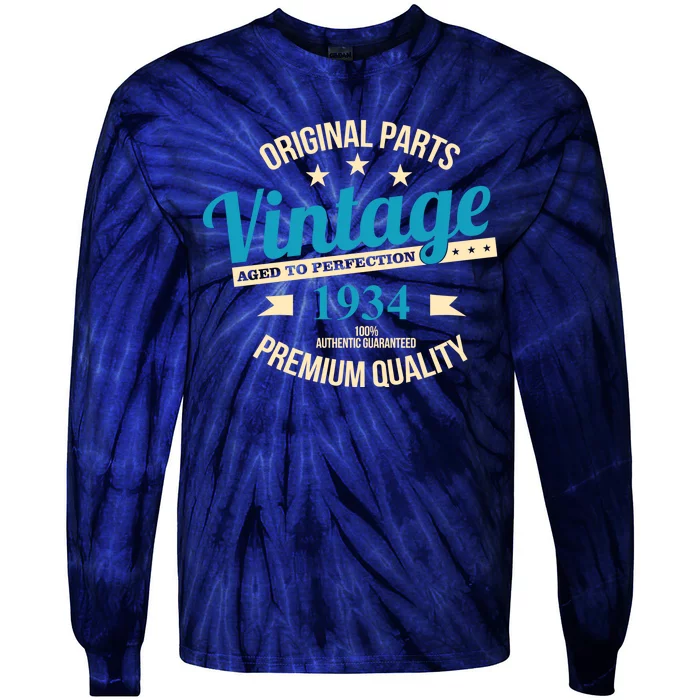 Original Parts Vintage 1934 90th Birthday Tie-Dye Long Sleeve Shirt