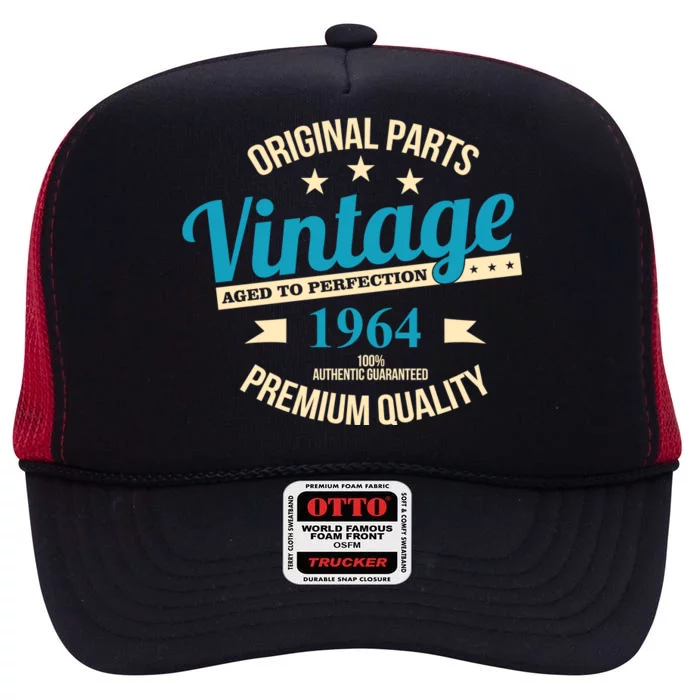 Original Parts Vintage 1964 60th Birthday High Crown Mesh Trucker Hat