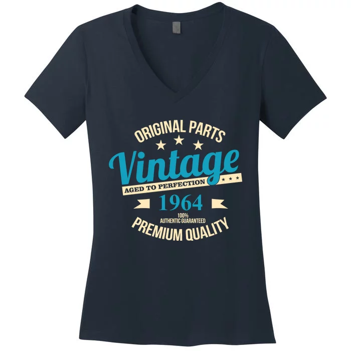 Original Parts Vintage 1964 60th Birthday Women's V-Neck T-Shirt