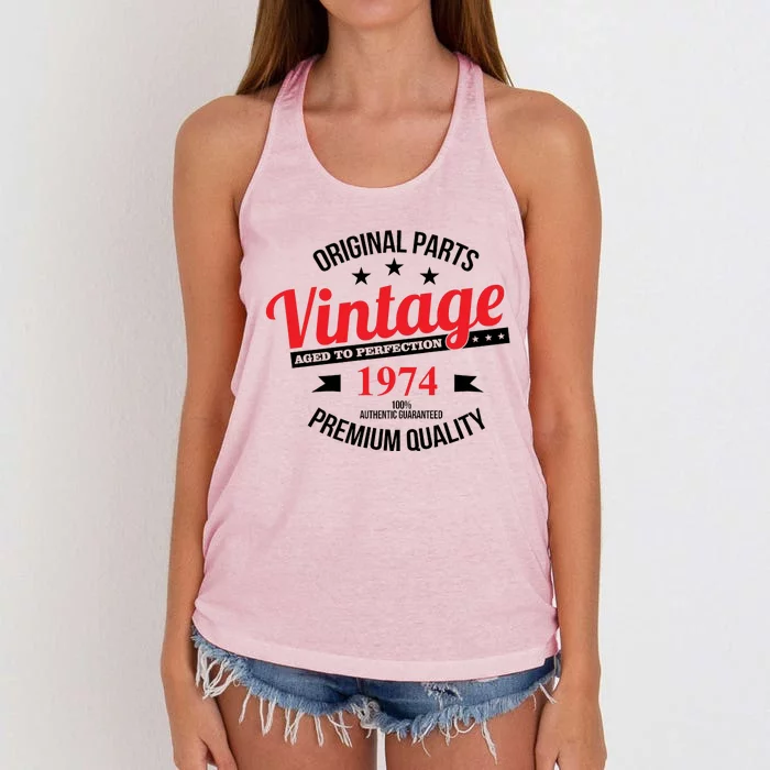 Original Parts Vintage 1974 50th Birthday Women's Knotted Racerback Tank