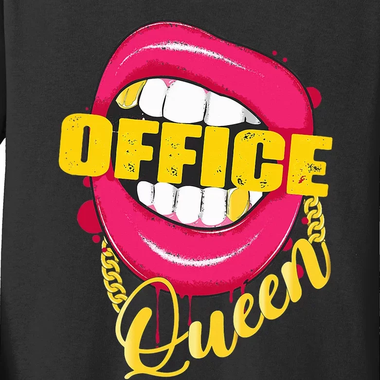 Office Queen Administrative Professional Office Woman Kids Long Sleeve Shirt