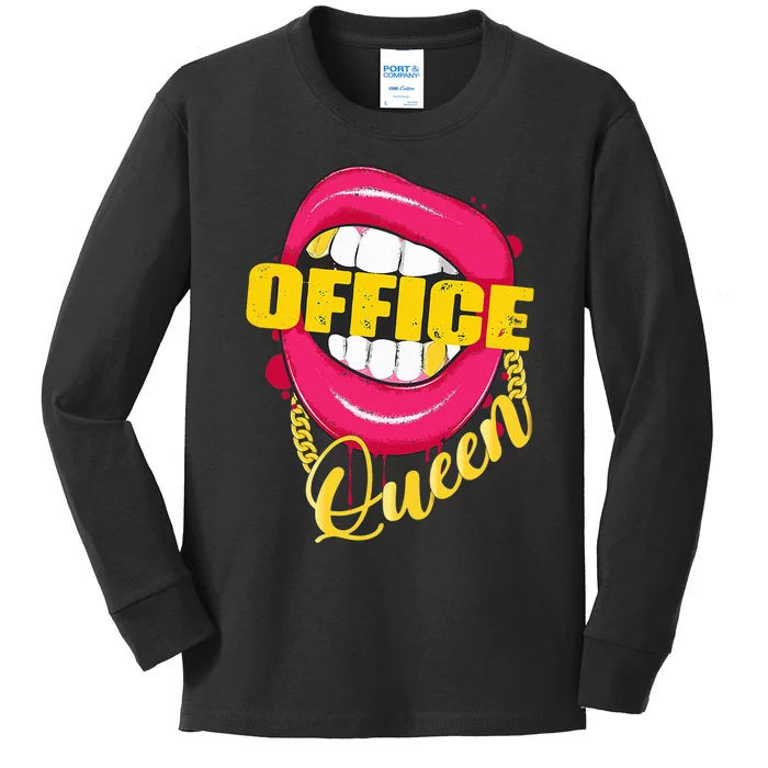 Office Queen Administrative Professional Office Woman Kids Long Sleeve Shirt