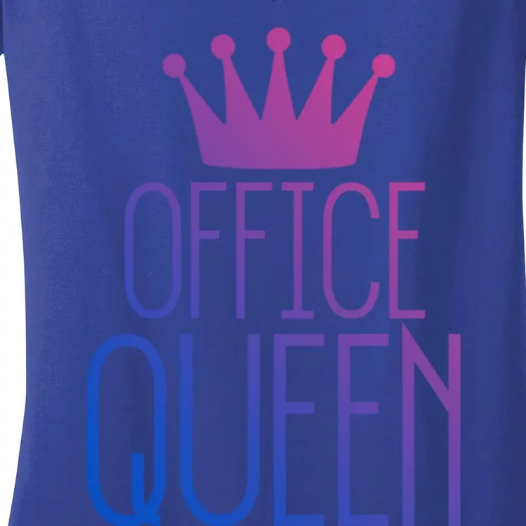 Office Queen Great Gift Funny Administrative Professionals Day Gift Women's V-Neck T-Shirt