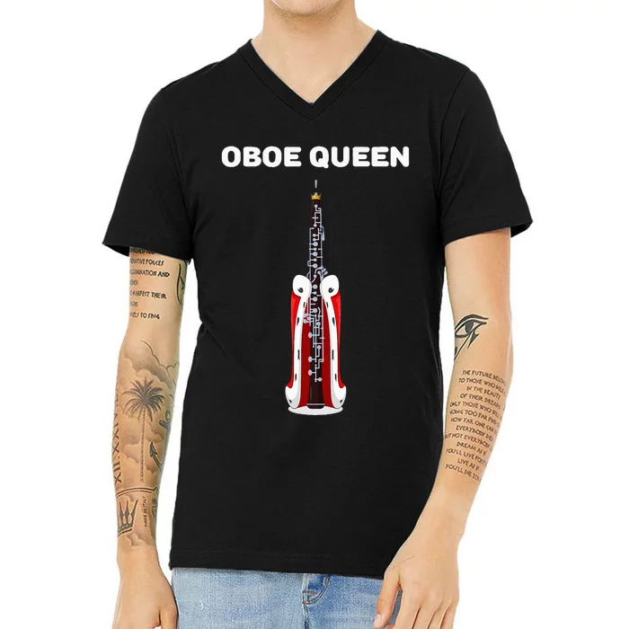 Oboe Queen Girl Oboe Oboist Oboe V-Neck T-Shirt