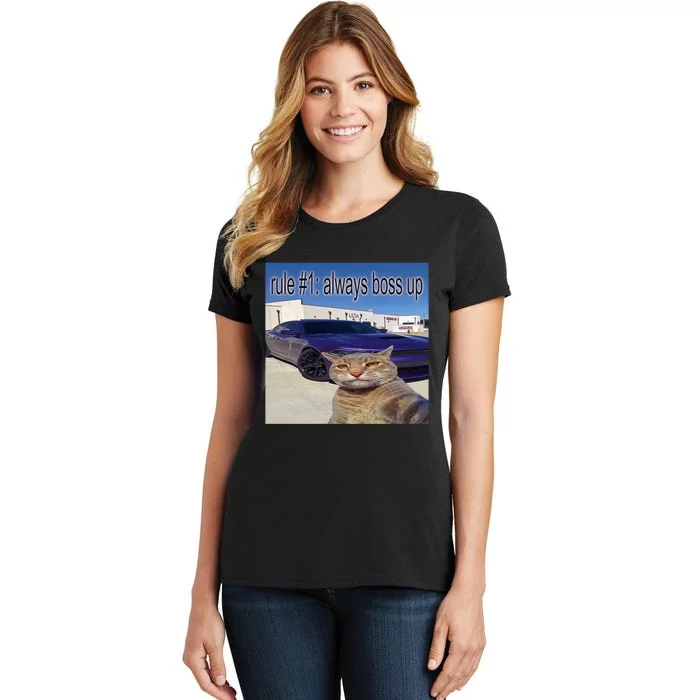 Outdoortrending Rule 1 Always Boos Up Cat Selfie Women's T-Shirt