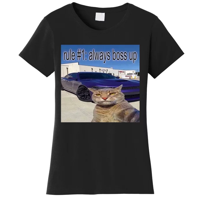 Outdoortrending Rule 1 Always Boos Up Cat Selfie Women's T-Shirt