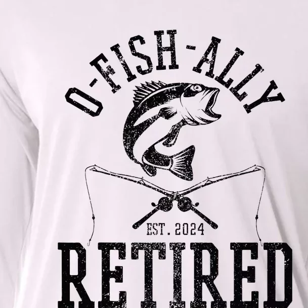 Ofishally Retired 2024 Funny Fishing Fisherman Retirement Cooling Performance Long Sleeve Crew