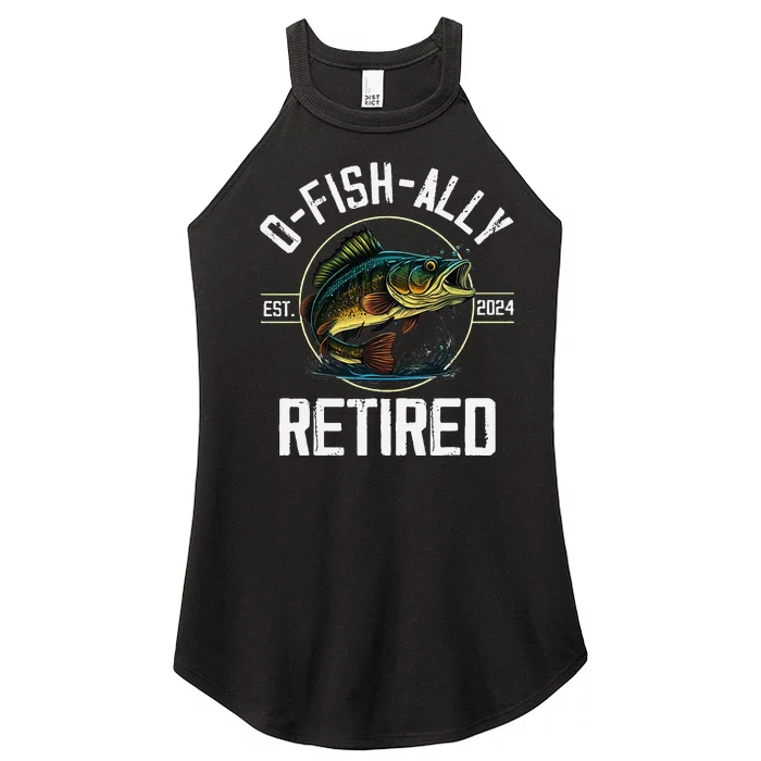 Ofishally Retired 2024 Fishing Retirement Gift Women’s Perfect Tri Rocker Tank