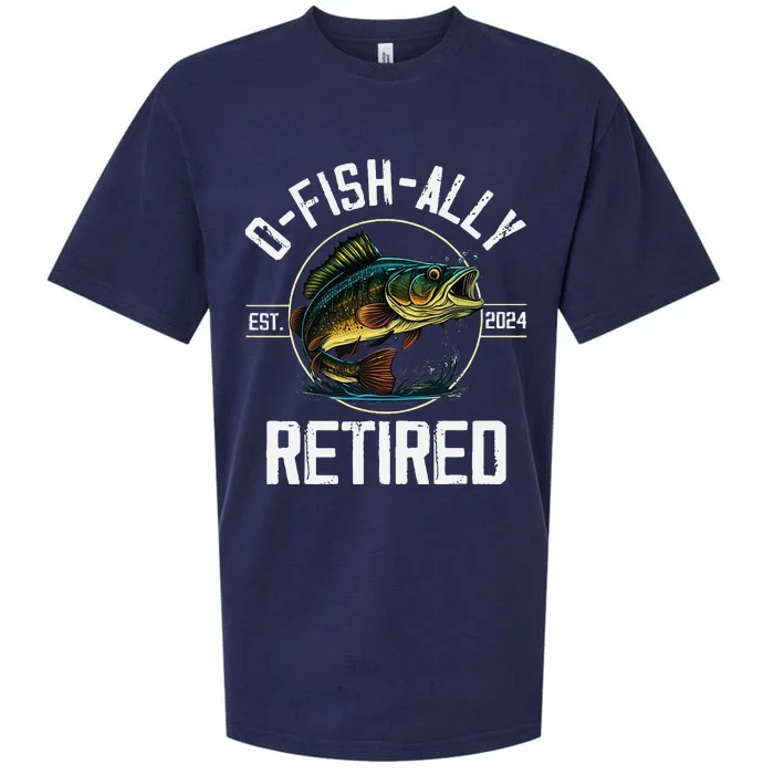 Ofishally Retired 2024 Fishing Retirement Gift Sueded Cloud Jersey T-Shirt