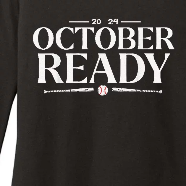 October Ready 2024 Playoff Baseball Season Womens CVC Long Sleeve Shirt