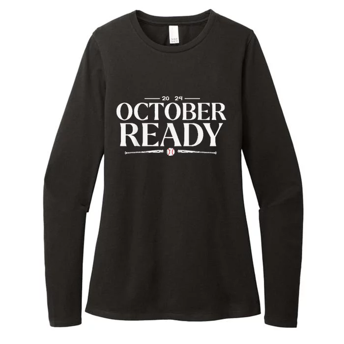 October Ready 2024 Playoff Baseball Season Womens CVC Long Sleeve Shirt