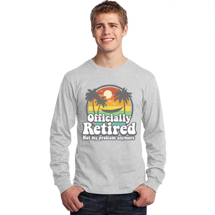 Officially Retired 2022 Hawaiian Beach Vintage Retirement Tall Long Sleeve T-Shirt