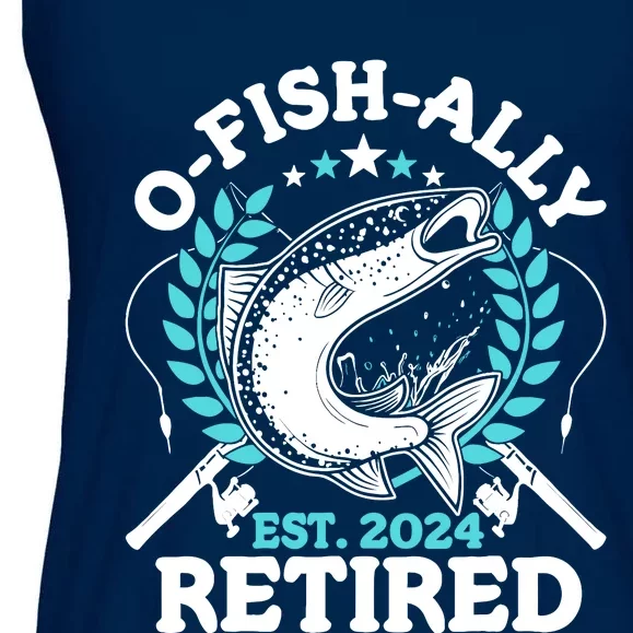 Ofishally Retired 2024 Fishing Retirement Gifts For Ladies Essential Flowy Tank