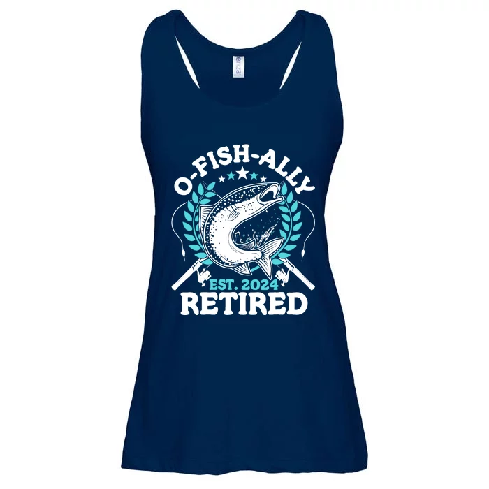 Ofishally Retired 2024 Fishing Retirement Gifts For Ladies Essential Flowy Tank