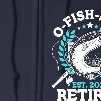 Ofishally Retired 2024 Fishing Retirement Gifts For Full Zip Hoodie