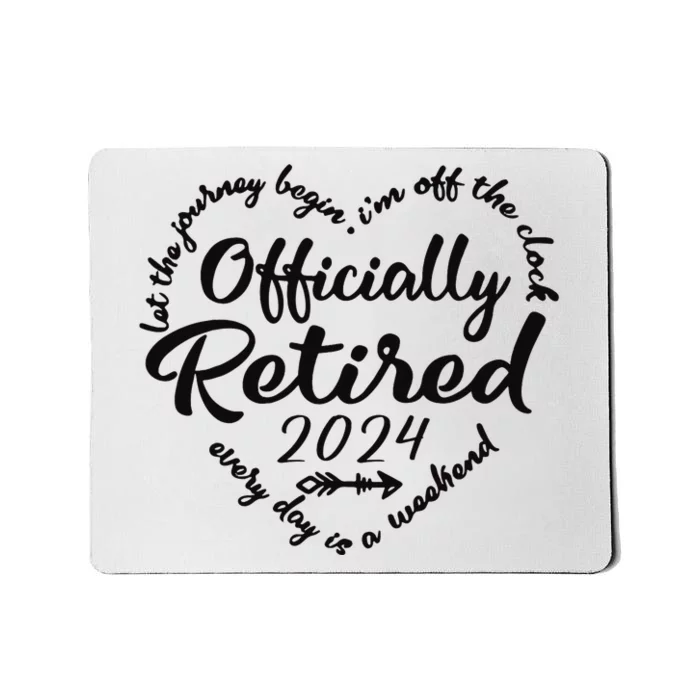 Officially Retired 2024 Funny Vintage Retirement Design Mousepad