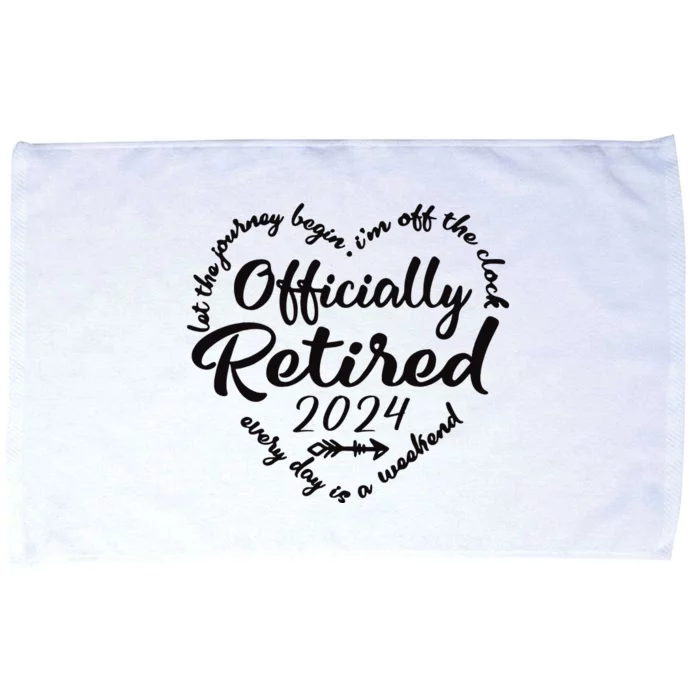 Officially Retired 2024 Funny Vintage Retirement Design Microfiber Hand Towel