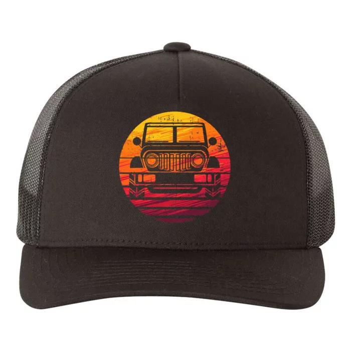 Off Road 4x4 Vintage Retro 70s Sunset Off Road Yupoong Adult 5-Panel Trucker Hat