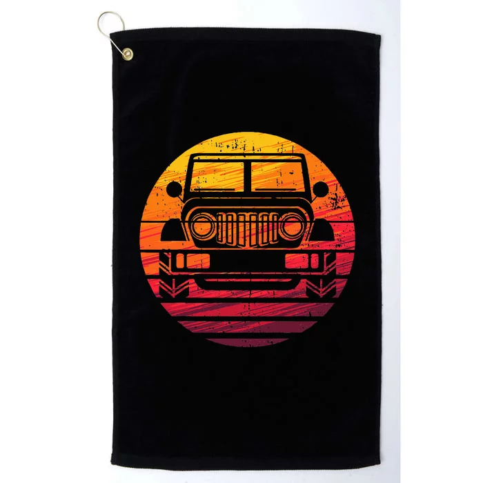 Off Road 4x4 Vintage Retro 70s Sunset Off Road Platinum Collection Golf Towel