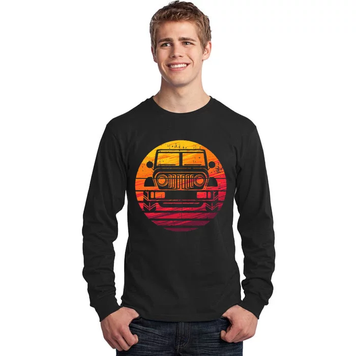 Off Road 4X4 Vintage Retro 70s Sunset Off Road Tall Long Sleeve T-Shirt