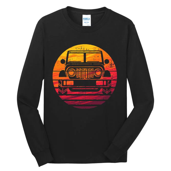 Off Road 4X4 Vintage Retro 70s Sunset Off Road Tall Long Sleeve T-Shirt