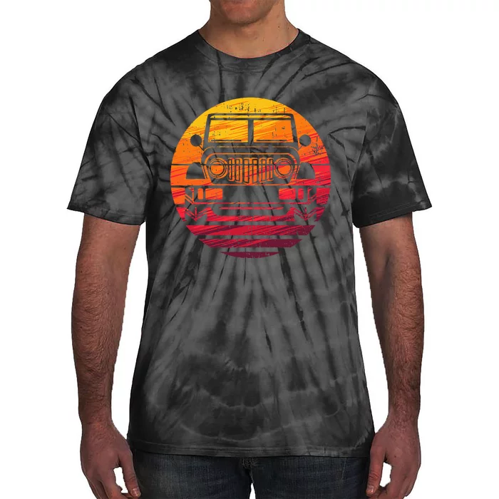 Off Road 4x4 Vintage Retro 70s Sunset Off Road Tie-Dye T-Shirt