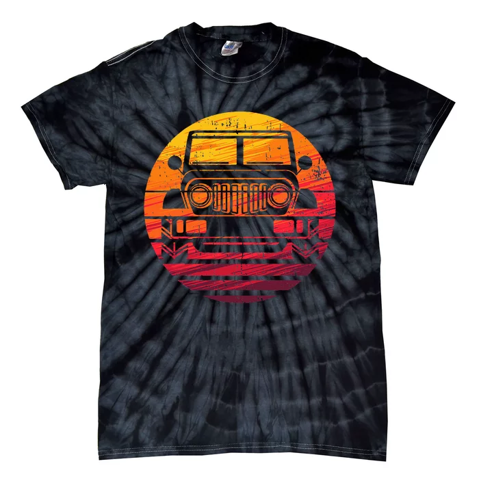 Off Road 4x4 Vintage Retro 70s Sunset Off Road Tie-Dye T-Shirt