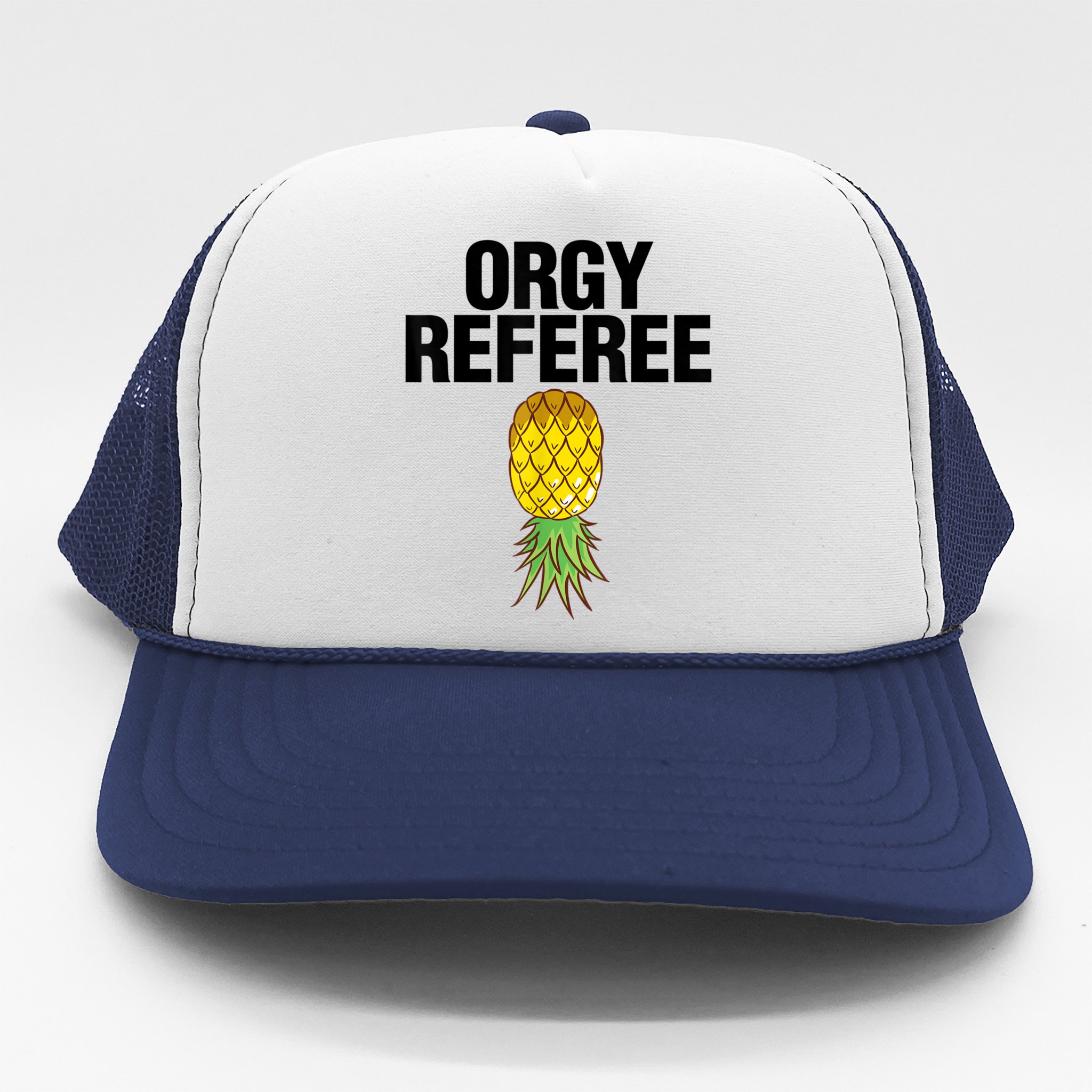Orgy Referee Adult Humor Swinger Group Sex Freak Gift Trucker Hat TeeShirtPalace