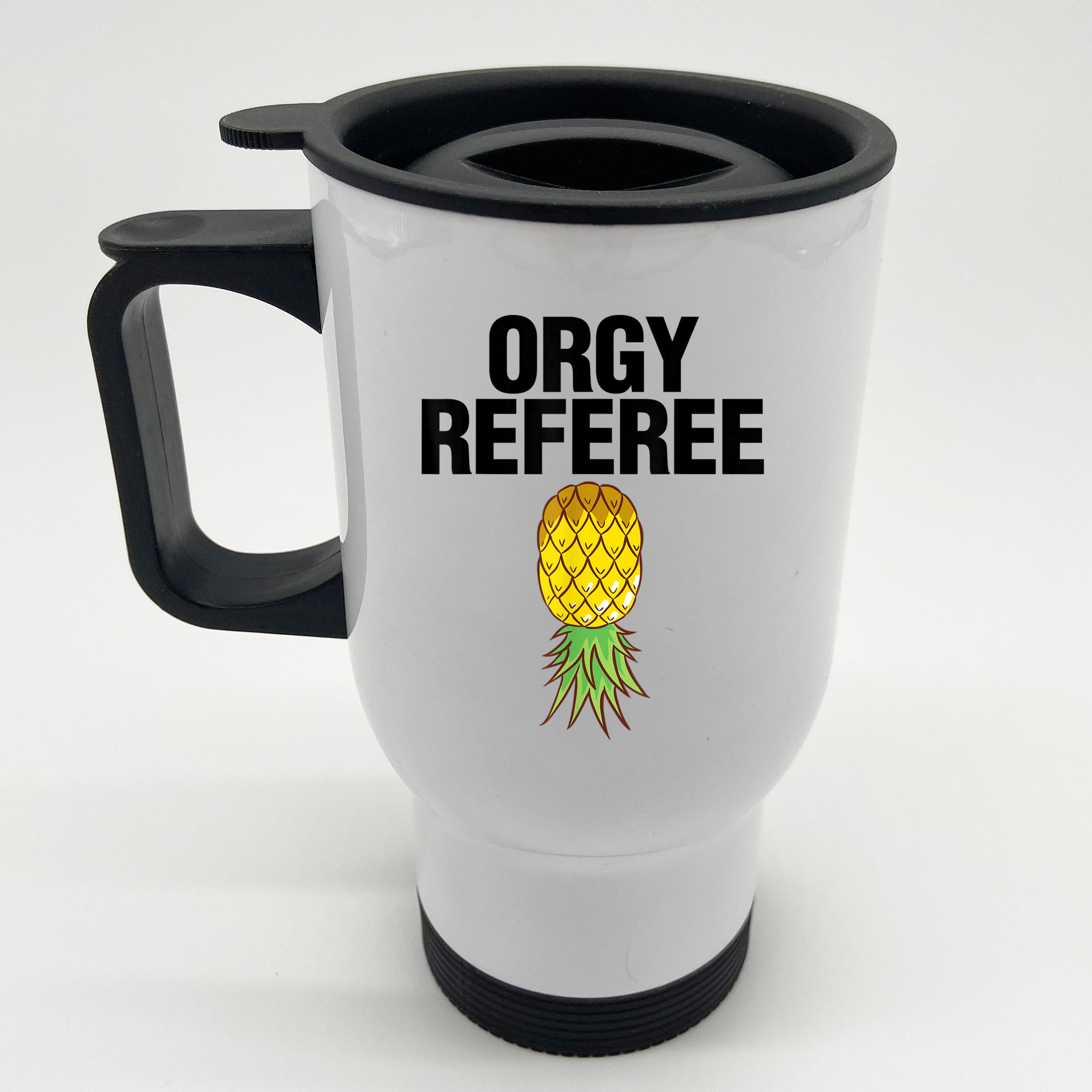 Orgy Referee Adult Humor Swinger Group Sex Freak Gift Stainless Steel Travel Mug TeeShirtPalace
