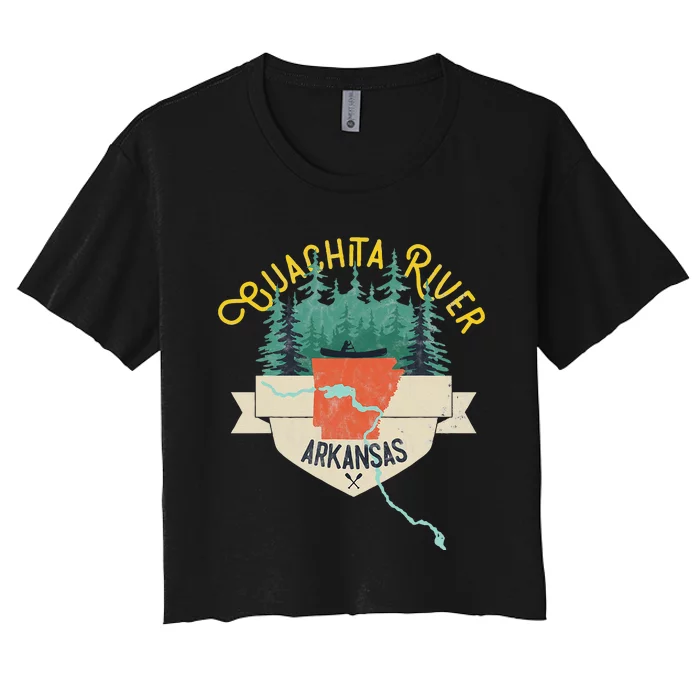 Ouachita River Arkansas National Park River Floating Kayak Women's Crop Top Tee