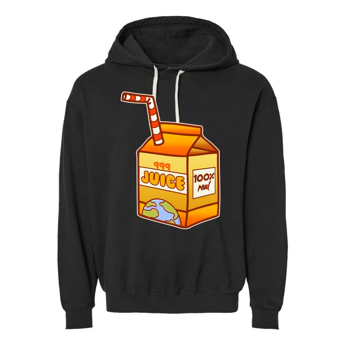 Orange Juice 999 Carton 100% Real Juice Garment-Dyed Fleece Hoodie