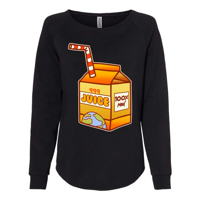 Orange Juice 999 Carton 100% Real Juice Womens California Wash Sweatshirt