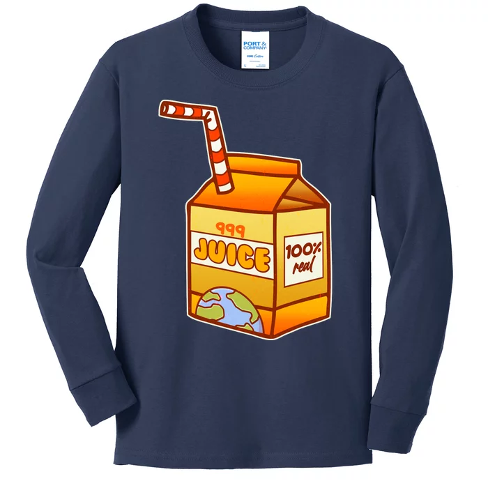 Orange Juice 999 Carton 100% Real Juice Kids Long Sleeve Shirt