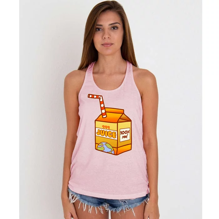 Orange Juice 999 Carton 100% Real Juice Women's Knotted Racerback Tank