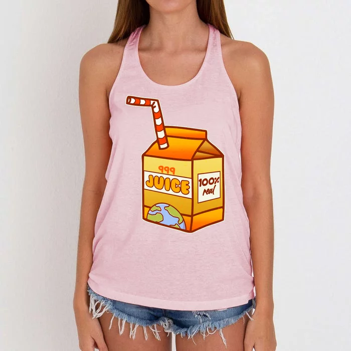 Orange Juice 999 Carton 100% Real Juice Women's Knotted Racerback Tank