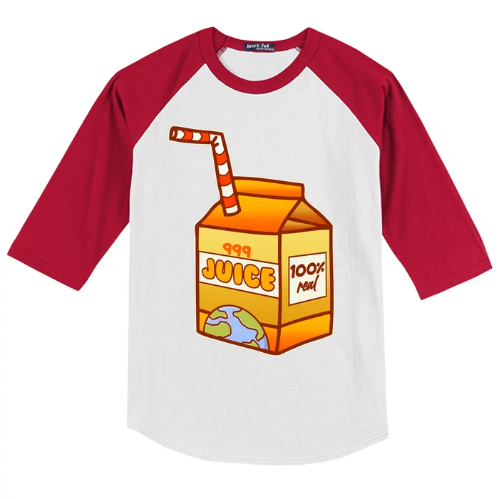 Orange Juice 999 Carton 100% Real Juice Kids Colorblock Raglan Jersey