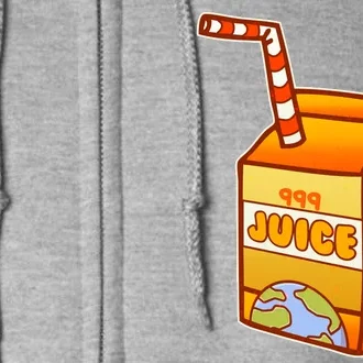 Orange Juice 999 Carton 100% Real Juice Full Zip Hoodie