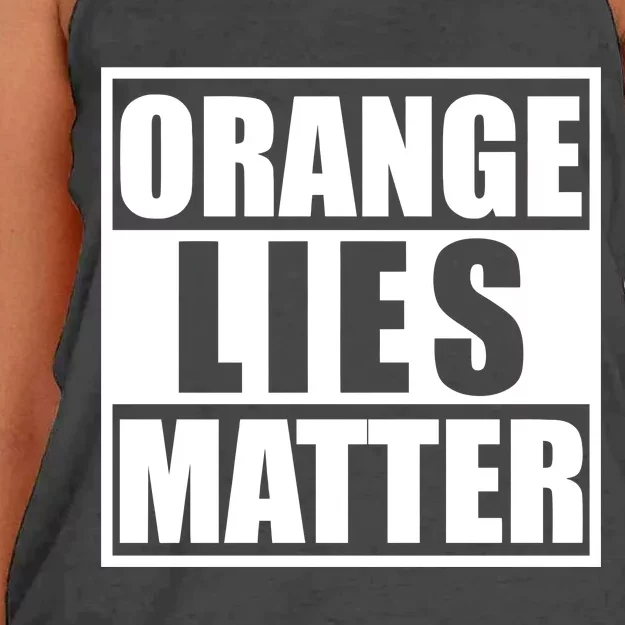 Orange Lies Matter Resist Anti Trump Women's Knotted Racerback Tank