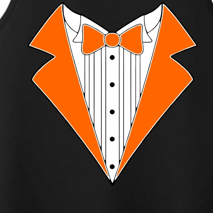 Orange Tuxedo Wedding Bachelor Prom Tux Performance Tank