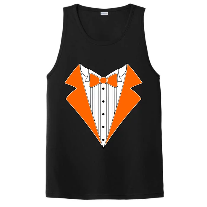 Orange Tuxedo Wedding Bachelor Prom Tux Performance Tank