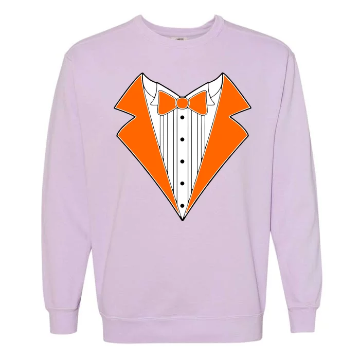 Orange Tuxedo Wedding Bachelor Prom Tux Garment-Dyed Sweatshirt