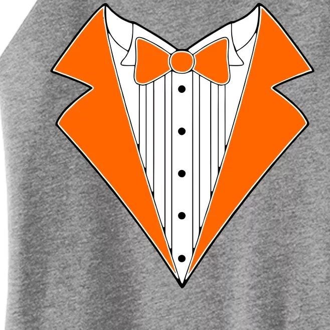 Orange Tuxedo Wedding Bachelor Prom Tux Women’s Perfect Tri Rocker Tank