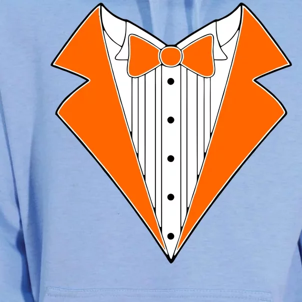 Orange Tuxedo Wedding Bachelor Prom Tux Unisex Surf Hoodie