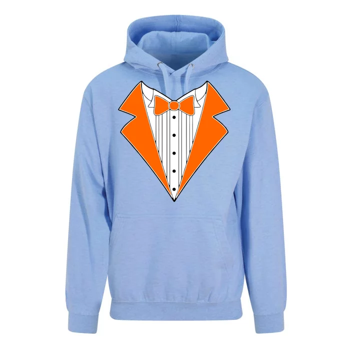 Orange Tuxedo Wedding Bachelor Prom Tux Unisex Surf Hoodie